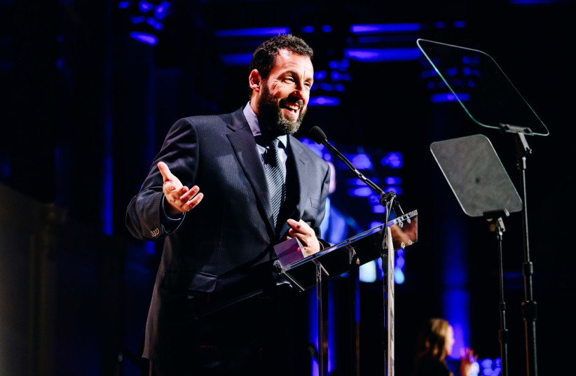  Adam Sandler gives an acceptance speech at the 2022 Gotham Awards. (photo credit: Getty Images via Nina Westervelt)