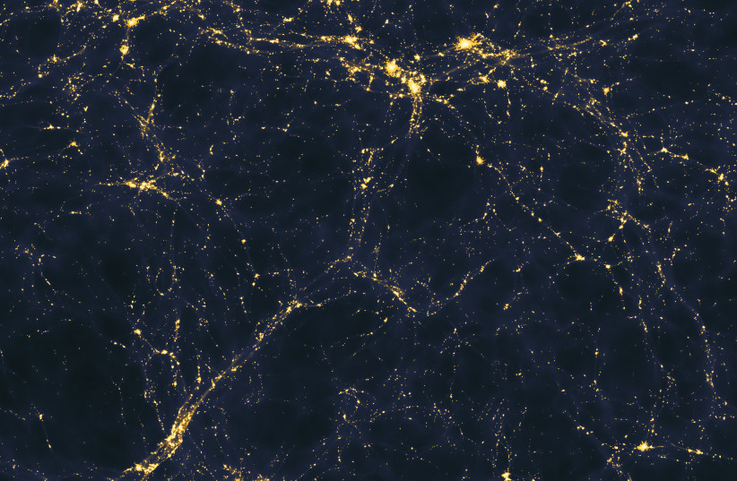  A computer model shows one scenario for how light is spread through the early universe on vast scales (more than 50 million light years across) (credit: Andrew Pontzen/Fabio Governato)