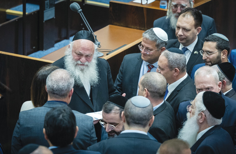  UTJ LEADER Yitzchak Goldknopf is setting the tone of the new government and religion and state in Israel. Will Benjamin Netanyahu give him everything?  (photo credit: YONATAN SINDEL/FLASH90)