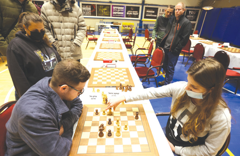  PLAYERS COMPETE at the Israeli Chess Championship in Safed, last year.  (photo credit: DAVID COHEN/FLASH 90)
