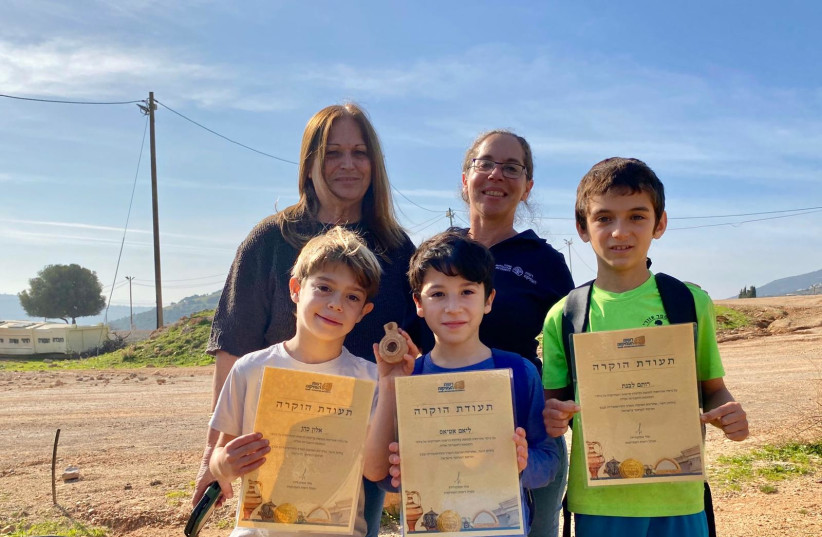  The children who discovered the candle were awarded certificates of good citizenship by the AA for reporting their findings. (credit: SHAKED COHEN)