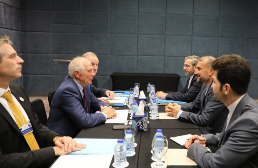  Iranian Foreign Minister Hossein Amirabdollahian and European Union foreign policy chief Josep Borrell meet in Jordan, December 20, 2022 (credit: MEHR NEWS AGENCY)