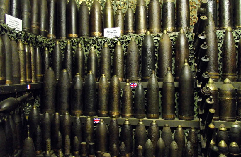 World War I artillery shells (Illustrative). (photo credit: Snapshooter46/Flickr)
