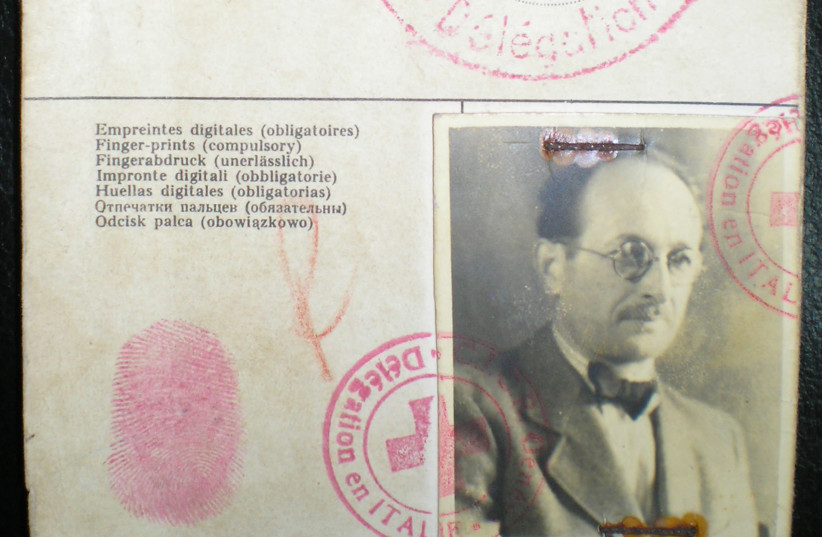  ADOLF EICHMANN’S false Red Cross identitity document, used to enter Argentina under the alias Ricardo Klement in 1950. (photo credit: Wikimedia Commons)