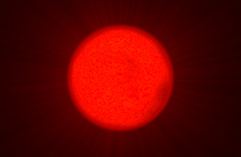 Red dwarf. Main sequence star of spectal type M. (credit: Wikimedia Commons)
