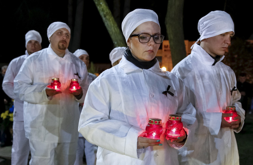  Nurses in Ukraine hold a memorial  (credit: REUTERS)