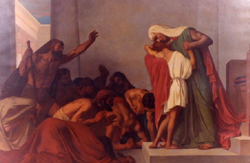  Joseph recognized by his brothers, by Léon Pierre Urbain Bourgeois, 1863 oil on canvas, at the Musée Municipal Frédéric Blandin, Nevers (photo credit: Léon Pierre Urbain Bourgeois/Wikimedia)
