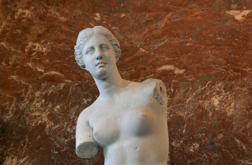  Front views of the Venus de Milo.  (photo credit: Wikimedia Commons)