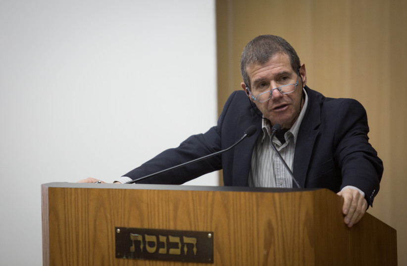  Former IDF general and then-Knesset member Eyal ben Reuven speaks at a conference against the deportation of African asylum seekers, at the Knesset, Israel's Parliament, in Jerusalem, on January 17, 2018.  (photo credit: HADAS PARUSH/FLASH90)