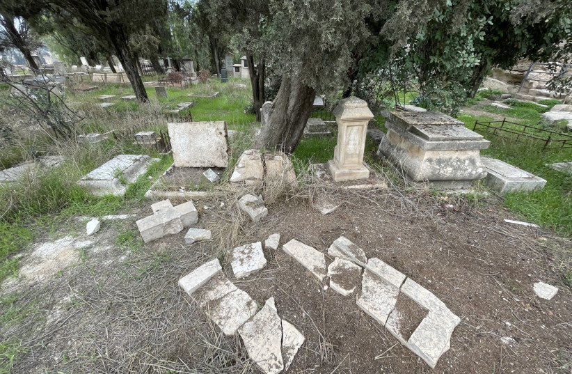  Graves at Mount Zion destroyed by Jewish teenagers 2023 (credit: Jerusalem University College)