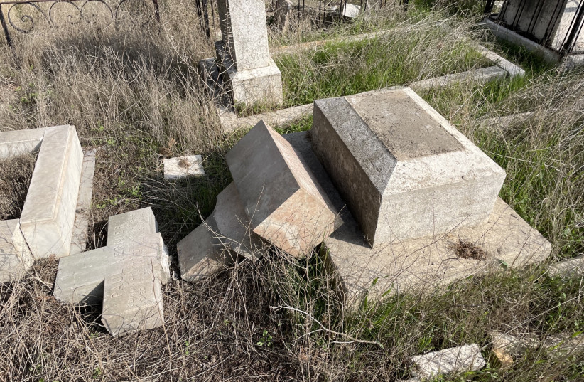  Graves at Mount Zion destroyed by Jewish Teens 2023 (photo credit: Jerusalem University College)