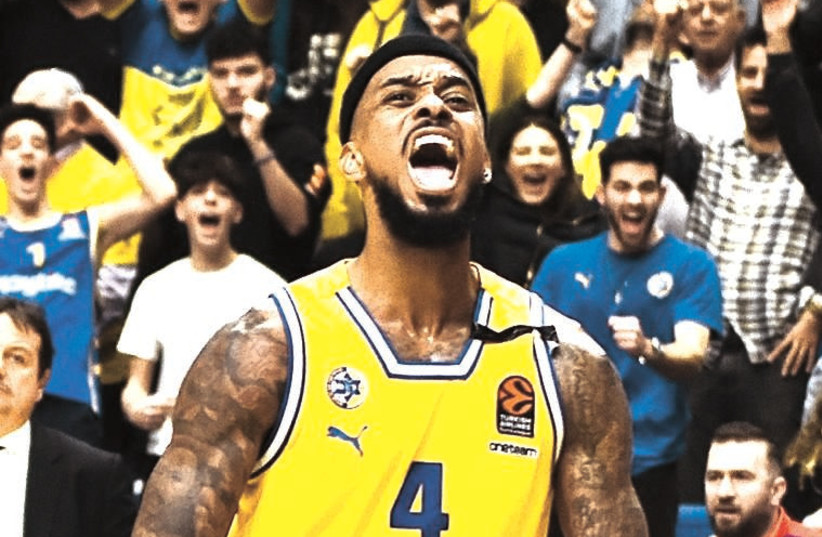 Lorenzo Brown's play and leadership has been perhaps the key factor in Maccabi Tel Aviv’s recent resurgence after a subpar start to the season. (credit: YEHUDA HALICKMAN)