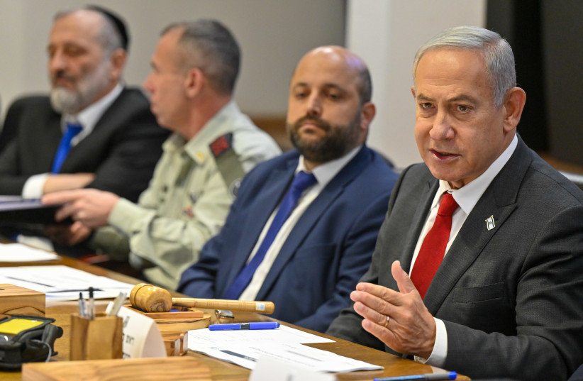  Prime Minister Benjamin Netanyahu seen at a security cabinet meeting on January 5, 2023 (photo credit: KOBI GIDEON/GPO)