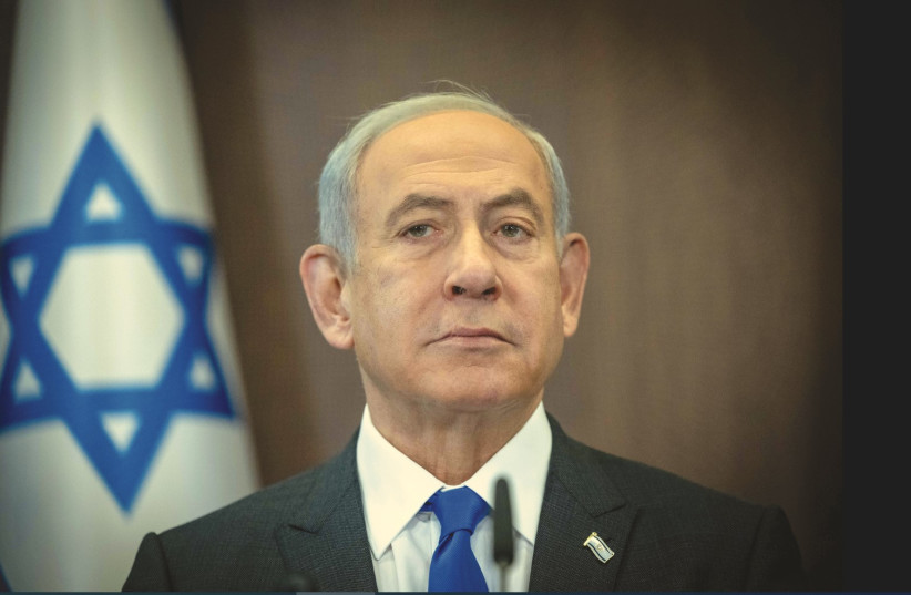  PRIME MINISTER Benjamin Netanyahu leads a cabinet meeting at the Prime Minister’s office in Jerusalem, last week. (credit: YONATAN SINDEL/FLASH90)