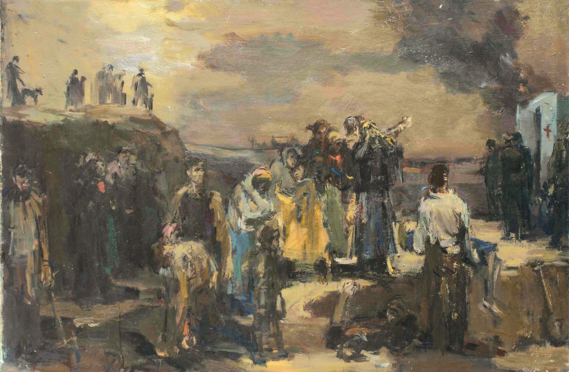  Untitled, Babi Yar series by Lembersky, ca. 1944–52. Oil on canvas. (credit: FELIX LEMBERSKY)
