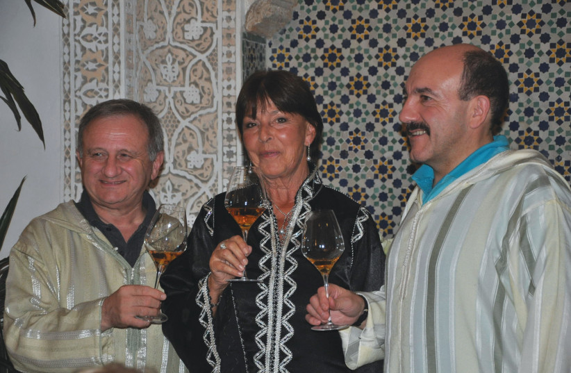  MICHELE ASTROM CHANTOME (C), an iconic figure among sommeliers in Morocco and worldwide, with Gerard Basset, MW MS. (credit: Michele Astrom Chantome)
