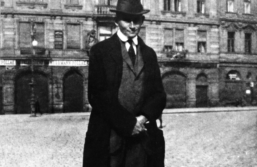 The Czech writer Franz Kafka posing before Kinsky Palace on the square of the old town in Prague, Czech Republic, where his father held a shop, around 1896-1906. (photo credit: KEYSTONE-FRANCE/GAMMA-KEYSTONE VIA GETTY IMAGES)