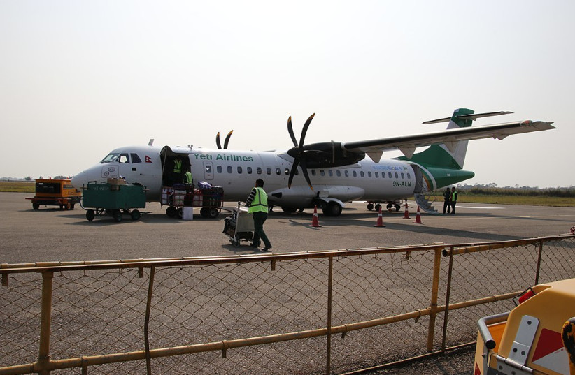  An ATR 72-500 aircraft operated by Yeti Airlines in Nepal (Illustrative). (photo credit: Wikimedia Commons)