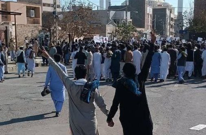  Iranians protest against regime in Zahedan, November 2022 (photo credit: 1500tasvir)