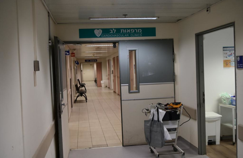  A picture taken in Sourasky Medical Center Tel Aviv on the day of the strike against violence in medical facilities. (credit: AVSHALOM SASSONI/MAARIV)