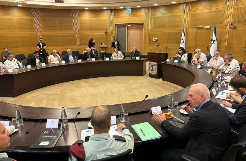  Defense Minister Yoav Gallant meets with members of the Yesha Council, January 23, 2023. (credit: DEFENSE MINISTRY)