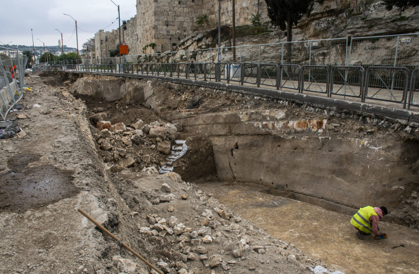 The site of the excavation on  Sultan Suleiman Street (credit: ISRAEL ANTIQUITIES AUTHORITY.)