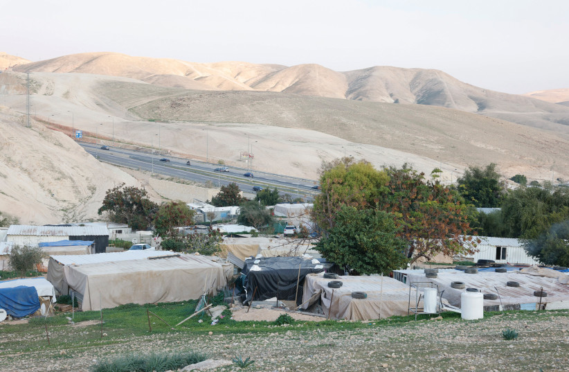  A view of Khan al Ahmar.  (credit: MARC ISRAEL SELLEM/THE JERUSALEM POST)