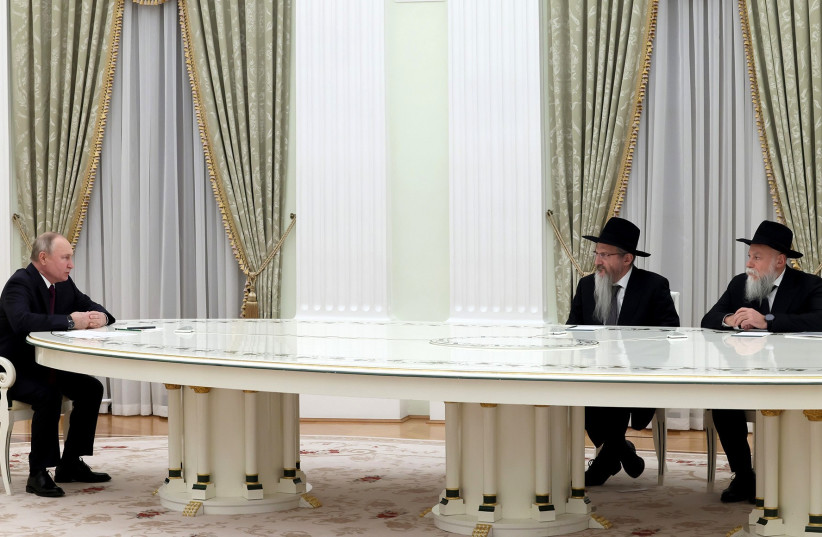 Russia’s Chief Rabbi to Putin: ‘We’ll do anything for peaceful solutions’