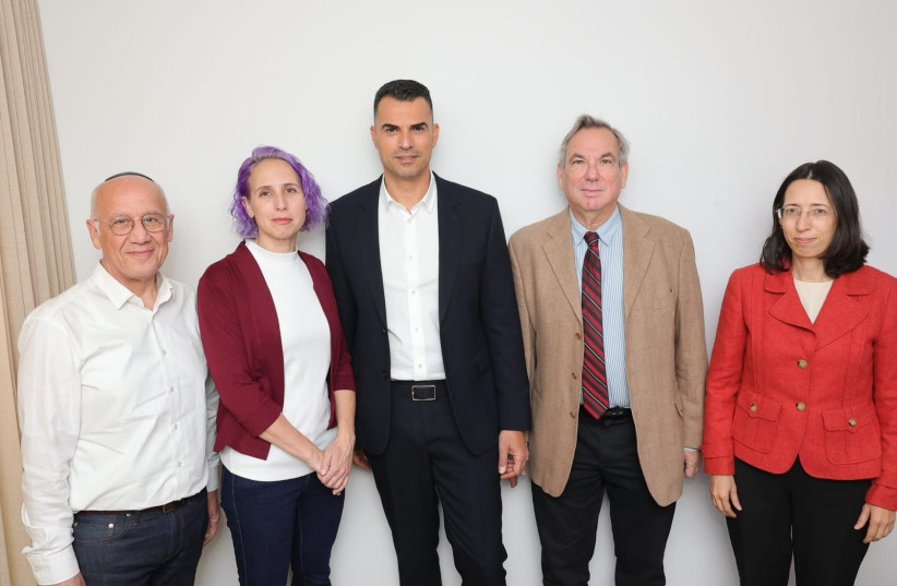 R to L: Miriam Schwartz, Eran Yeshiv, Amir Shaltiel, Idit Raz Kalisher, Moshe Cohen  (photo credit: RAFI DELOYA)