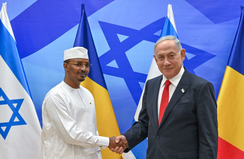  Chadian President Mahamat Deby and Israeli Prime Minister Benjamin Netanyahu in Jerusalem. (photo credit: KOBI GIDEON/GPO)