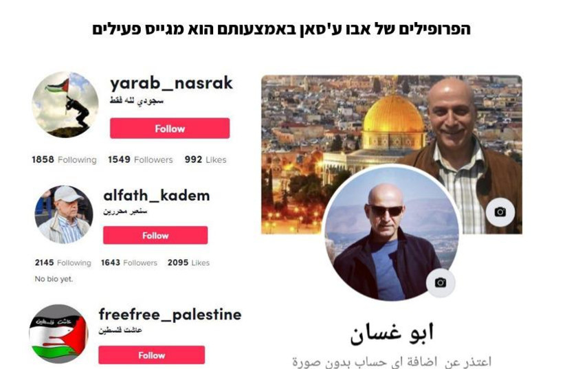  A screenshot of the TikTok accounts used by Abu Asan to recruit people to help with terror attacks. (credit: Shin Bet Communications)