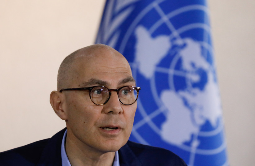  United Nations High Commissioner for Human Rights (OHCHR) Volker Turk holds a news conference in Caracas, Venezuela January 28, 2023 (photo credit: REUTERS/LEONARDO FERNANDEZ VILORIA)