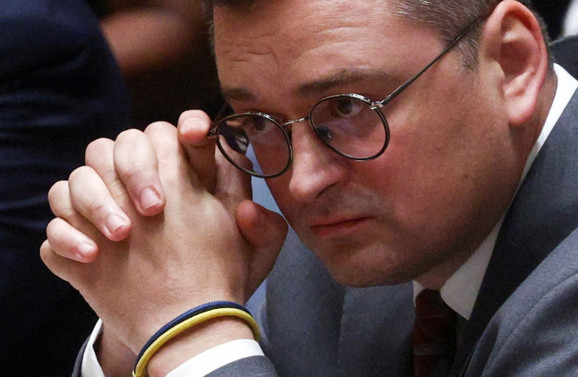  Ukrainian Foreign Minister Dmytro Kuleba attends a high level meeting of the UN Security Council on the situation amid Russia's invasion of Ukraine, at the 77th Session of the United Nations General Assembly in New York City, September 22, 2022. (photo credit: REUTERS/AMR ALFIKY)