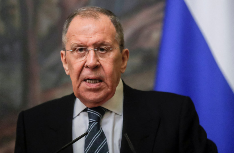Russian Foreign Minister Sergei Lavrov attends a news conference following talks with his Egyptian counterpart Sameh Shoukry in Moscow, Russia, January 31, 2023. (photo credit: MAXIM SHIPENKOV/POOL VIA REUTERS/FILE PHOTO)