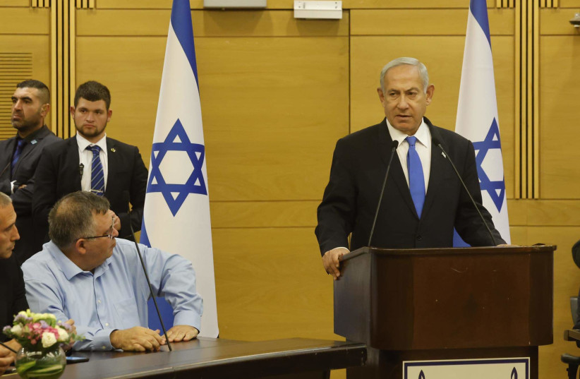  Israeli Prime Minister Benjamin Netanyahu is seen speaking at the Knesset, in Jerusalem, on February 6, 2023. (credit: MARC ISRAEL SELLEM/THE JERUSALEM POST)