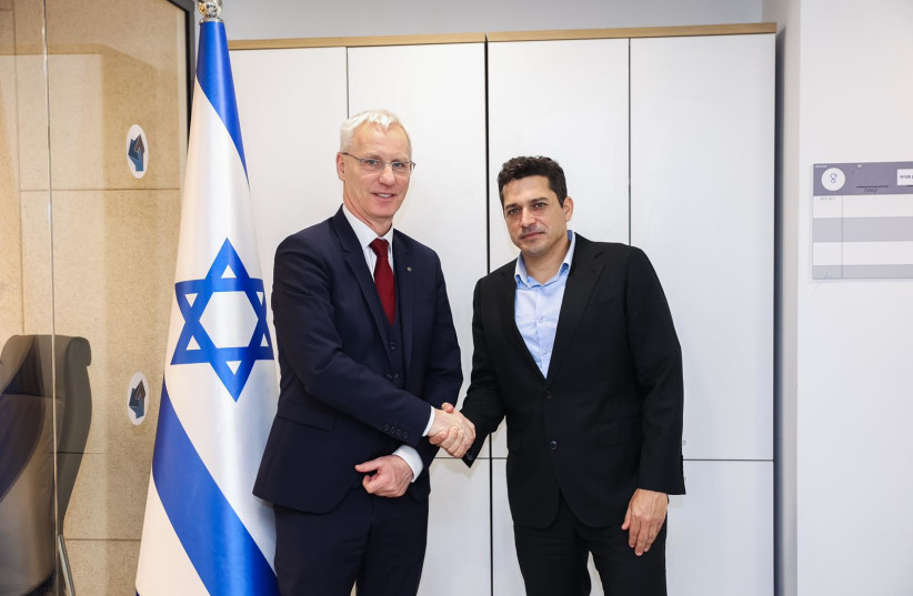  Diaspora Affairs and Combating Antisemitism Minister Amichai Chikli met with Hungarian Minister for Churches, Minorities and Civil Affairs, Miklos Soltesz (photo credit: EMIH)