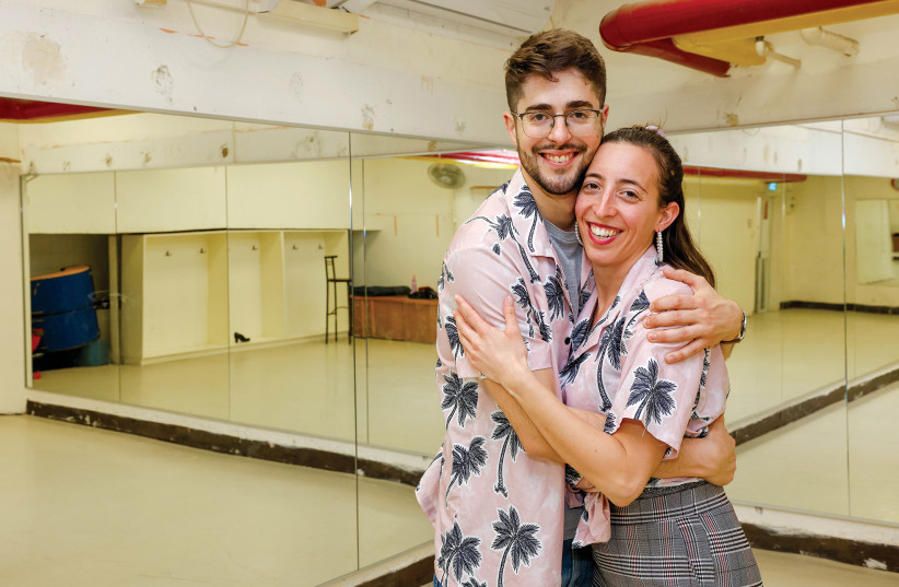 SHIMMYING INTO each other’s hearts: Tomer Solomon and Noa Arad in the studio. (photo credit: MARC ISRAEL SELLEM)