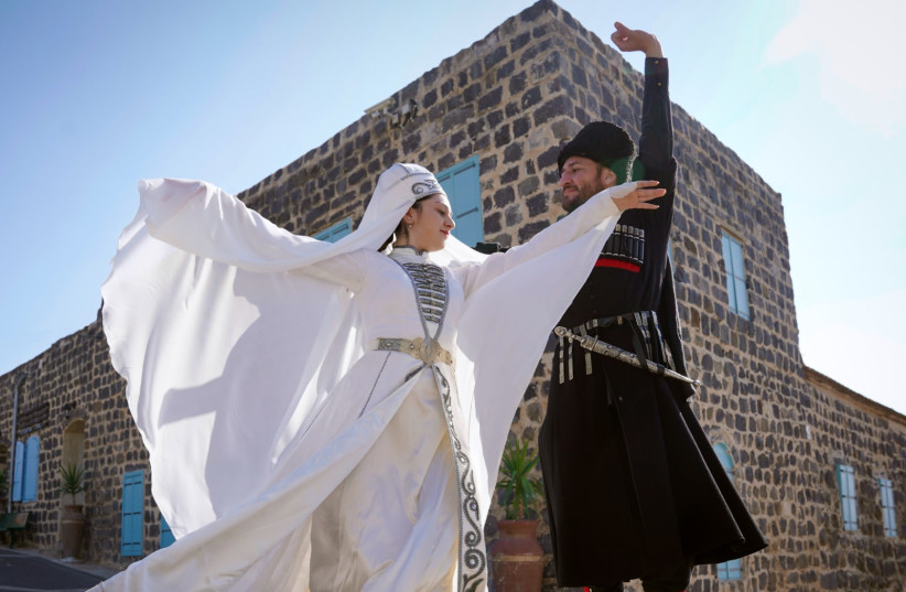  BEAUTIFUL TRADITIONAL Circassian dances have retained their importance for most of the community at weddings and social events as an opportunity for young people to meet. (credit: RICKY RACHMAN)