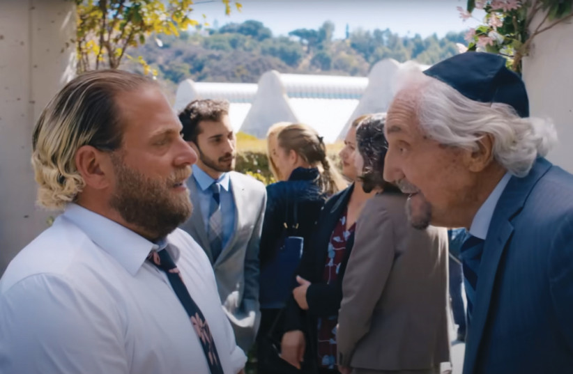  A SCENE from ‘You People,’ starring Jonah Hill (L), with Hal Linden (Screenshot). (photo credit: Netflix/YouTube)