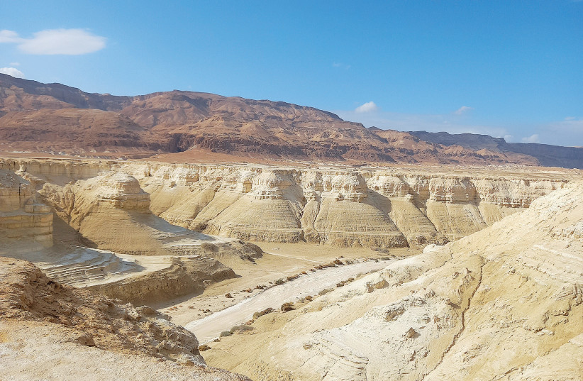  NAHAL SODOM in the Negev. You’re never far from modern civilization and biblical times. (credit: LIAT COLLINS)