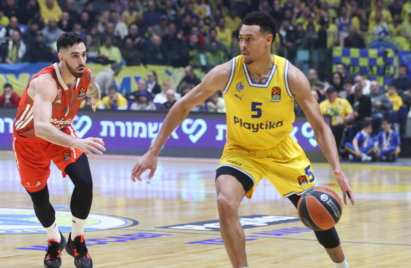  WADE BALDWIN scored 38 points for Maccabi Tel Aviv in its 89-86 Euroleague loss to Red Star Belgrade ahead of tonight’s Israel State Cup semifinal against Ness Ziona. (photo credit: DANNY MARON)