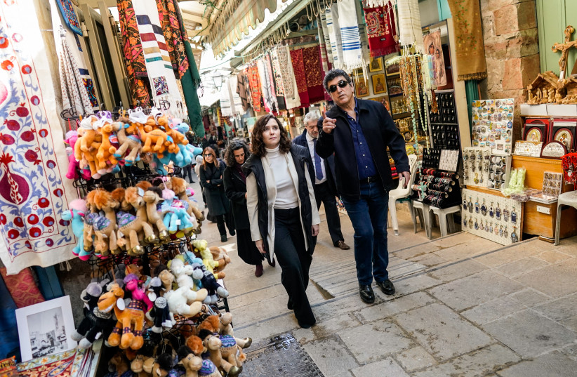 Senior Spanish politician Isabel Díaz Ayuso is seen walking through the streets of Jerusalem. (credit: Dani Pozo)