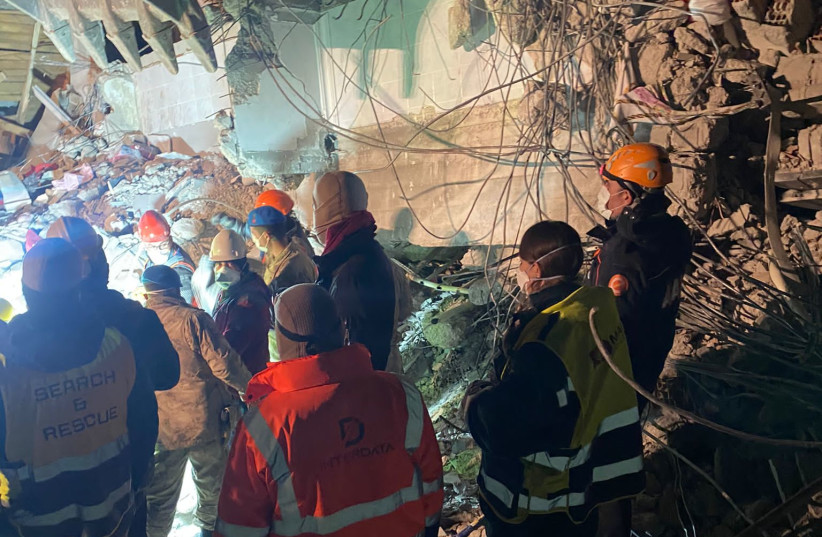 The delegation to Turkey was comprised of representatives from Magal Security Systems, Polaris Solutions, and XTEND, each of which brought its most modern technology to detect and rescue life beneath the ruins. (photo credit: Xtend's team)