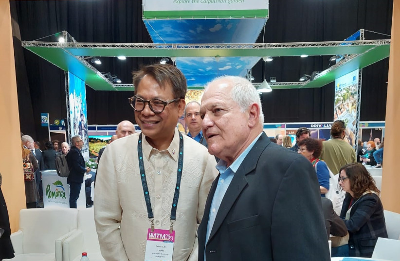  PHILIPPINES AMBASSADOR Pedro Laylo with Tourism Minister Haim Katz. (photo credit: PHILIPPINES DEPARTMENT OF TOURISM)