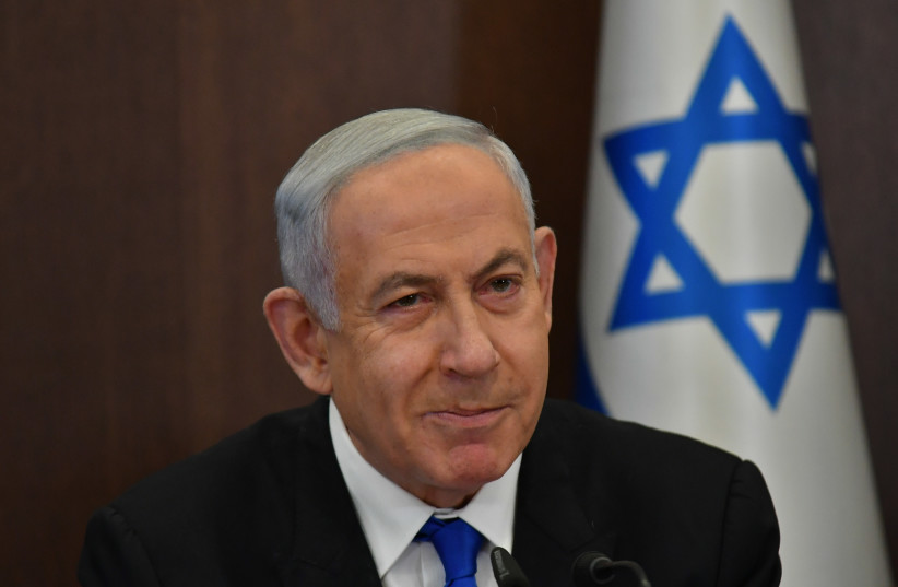 Prime Minister Benjamin Netanyahu at the weekly government committee meeting. (photo credit: Yoav Dudkevitch/Pool)