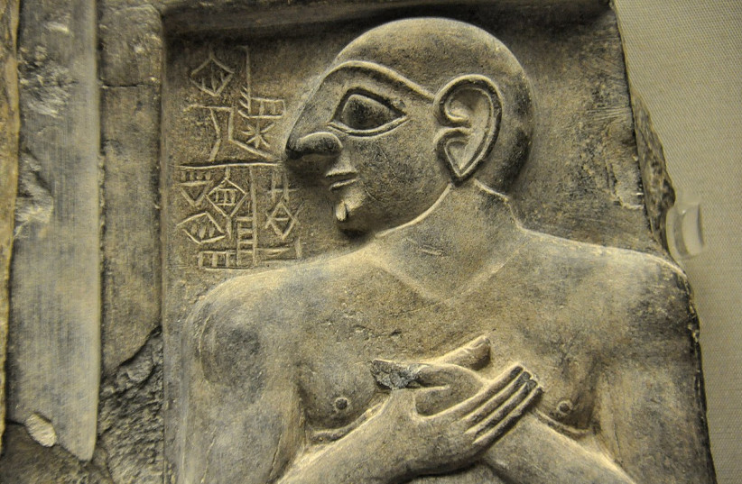  A stone plaque depicting Enannatum I, ruler or king of Lagash (photo credit: Wikimedia Commons)