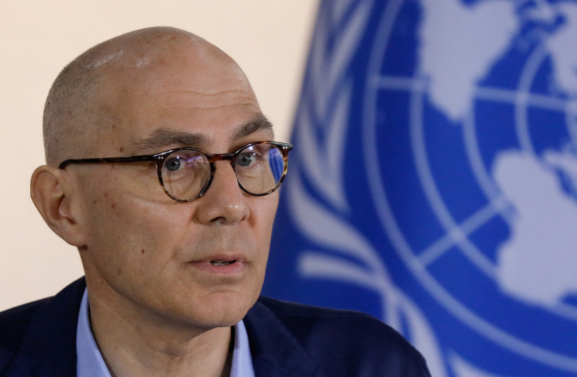  United Nations High Commissioner for Human Rights (OHCHR) Volker Turk holds a news conference in Caracas, Venezuela January 28, 2023.  (photo credit: REUTERS/LEONARDO FERNANDEZ VILORIA)