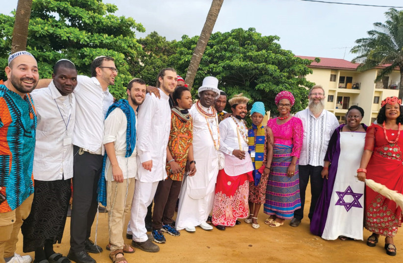  The gathering at Kol Yehudah Synagogue in Abidjan. (photo credit: JEWISH NIGERIA MEDIA)