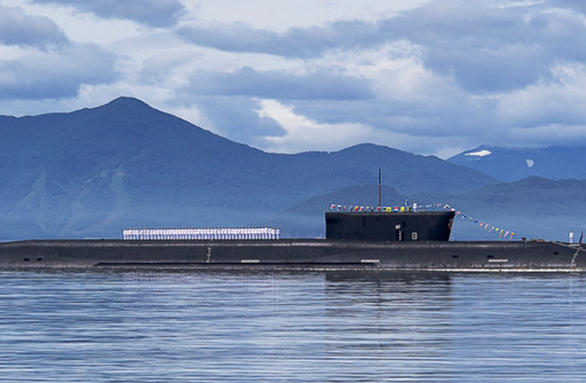  A Borei class submarine at sea (photo credit: Wikimedia Commons)