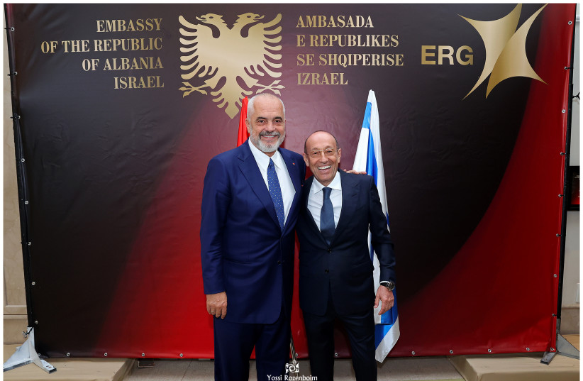 Albanian Prime Minister Rama and Israeli philanthropist Alexander Machkevitch. (credit: YOSSI ROZENBOIM)